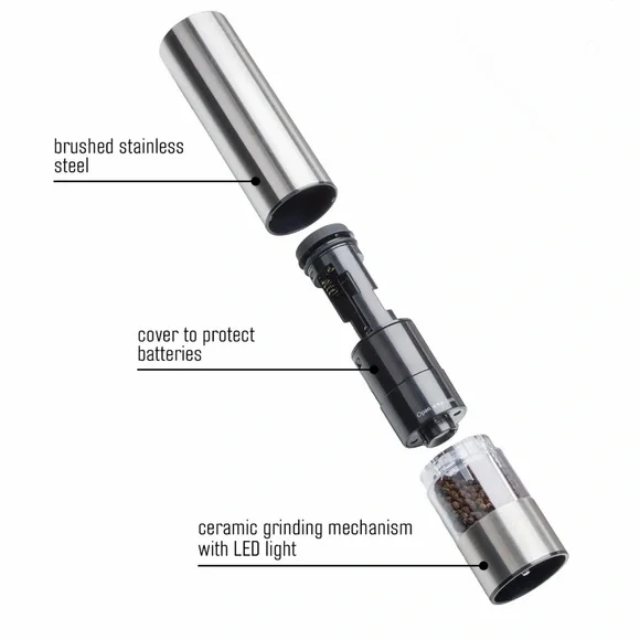 Kamenstein Electric Stainless Steel Salt and Pepper Grinder Set of 2 NEW!!! - Picture 7 of 7